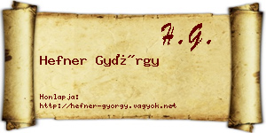 Hefner György névjegykártya