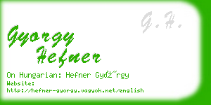 gyorgy hefner business card